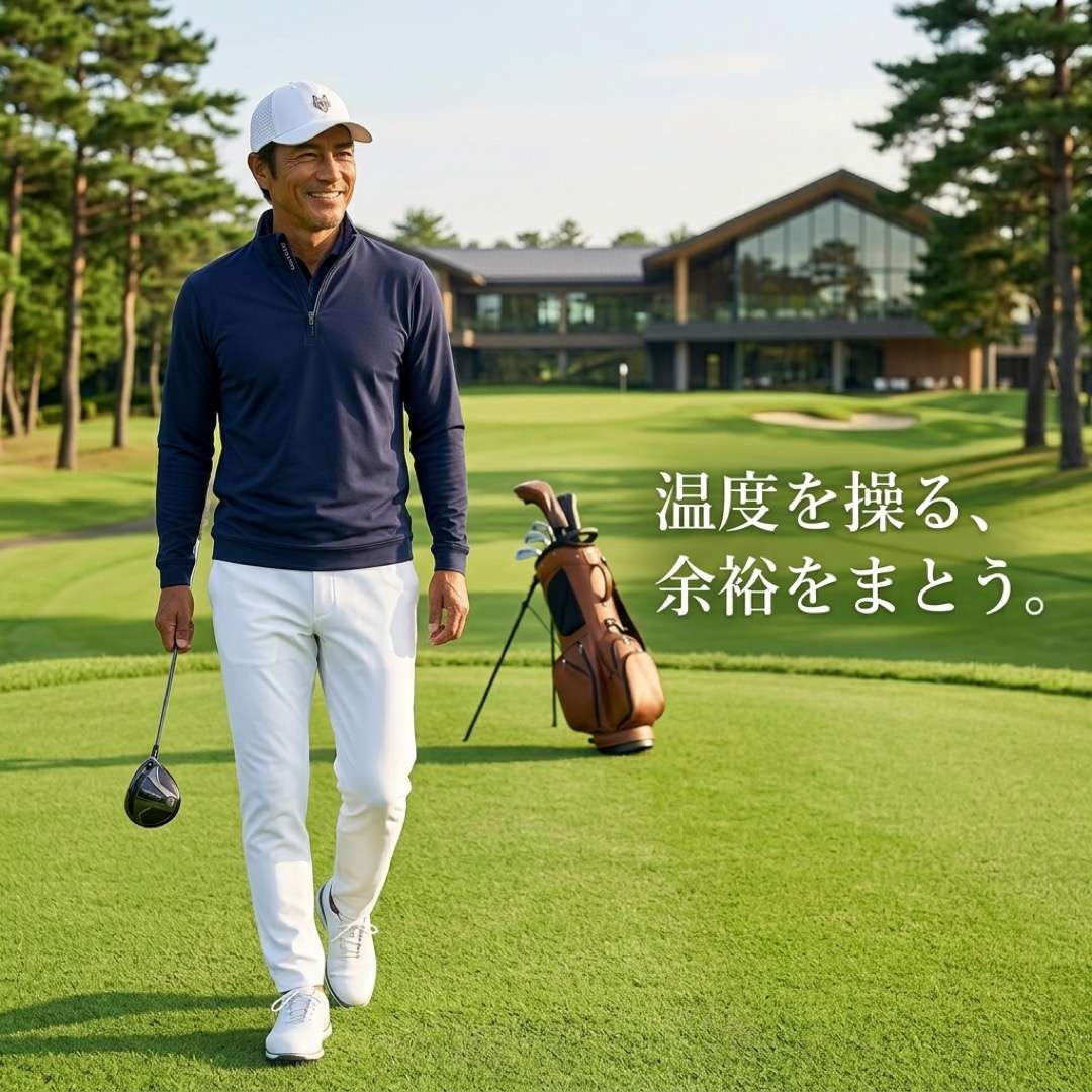 【美品】GREYSON グレイソン 長袖ポロシャツ L ゴルフウェア グレー 4月の厄介な寒暖差を味方につける。GREYSONで作る、大人の春ゴルフ